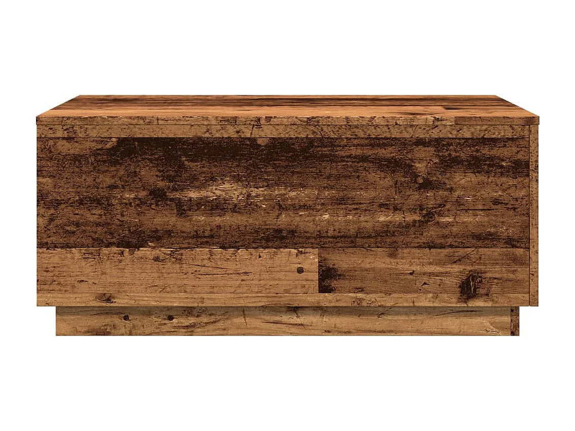 Tavolino da Salotto con Luci LED Legno Antico 90x50x40 cm