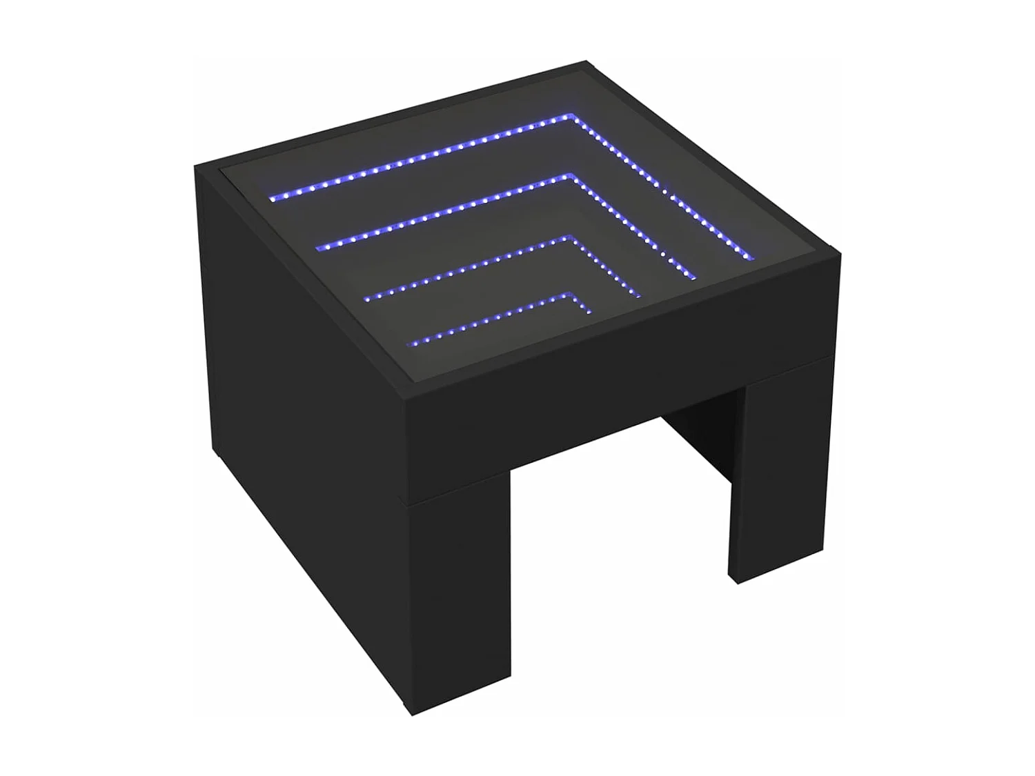 Mesa de centro com luzes LED Infinity 40x40x30 cm preto