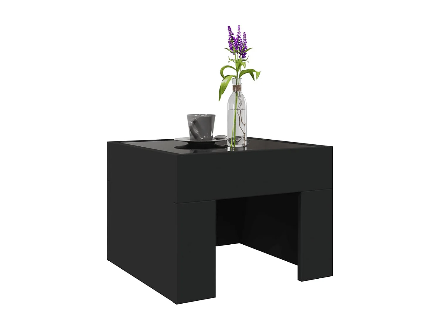 Mesa de centro com luzes LED Infinity 40x40x30 cm preto