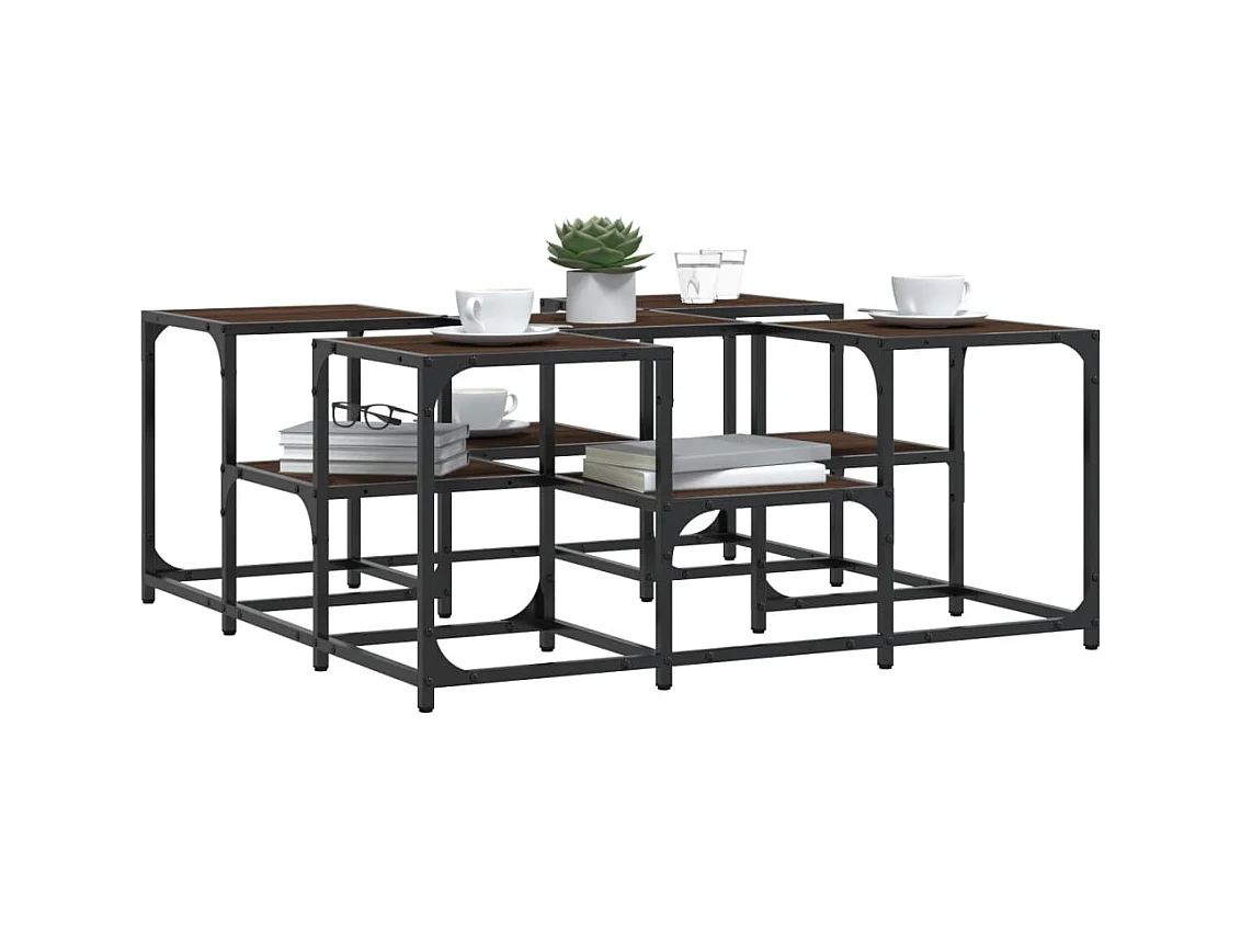 Table basse chêne marron 91x91x40 cm bois d'ingénierie