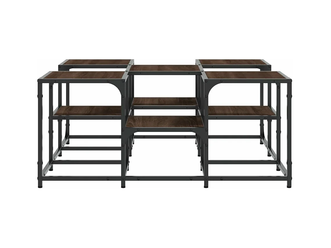 Table basse chêne marron 91x91x40 cm bois d'ingénierie