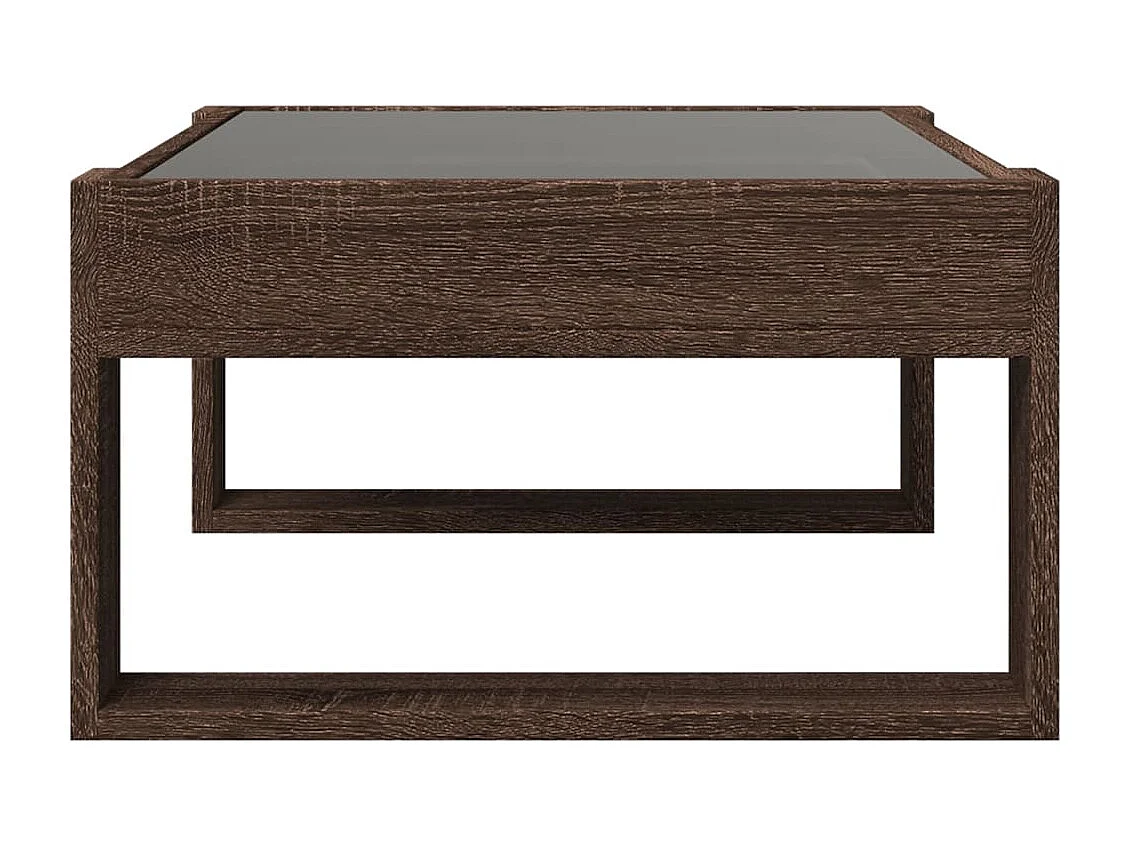 Mesa de centro con Infinity LED marrón roble 70x53x30 cm