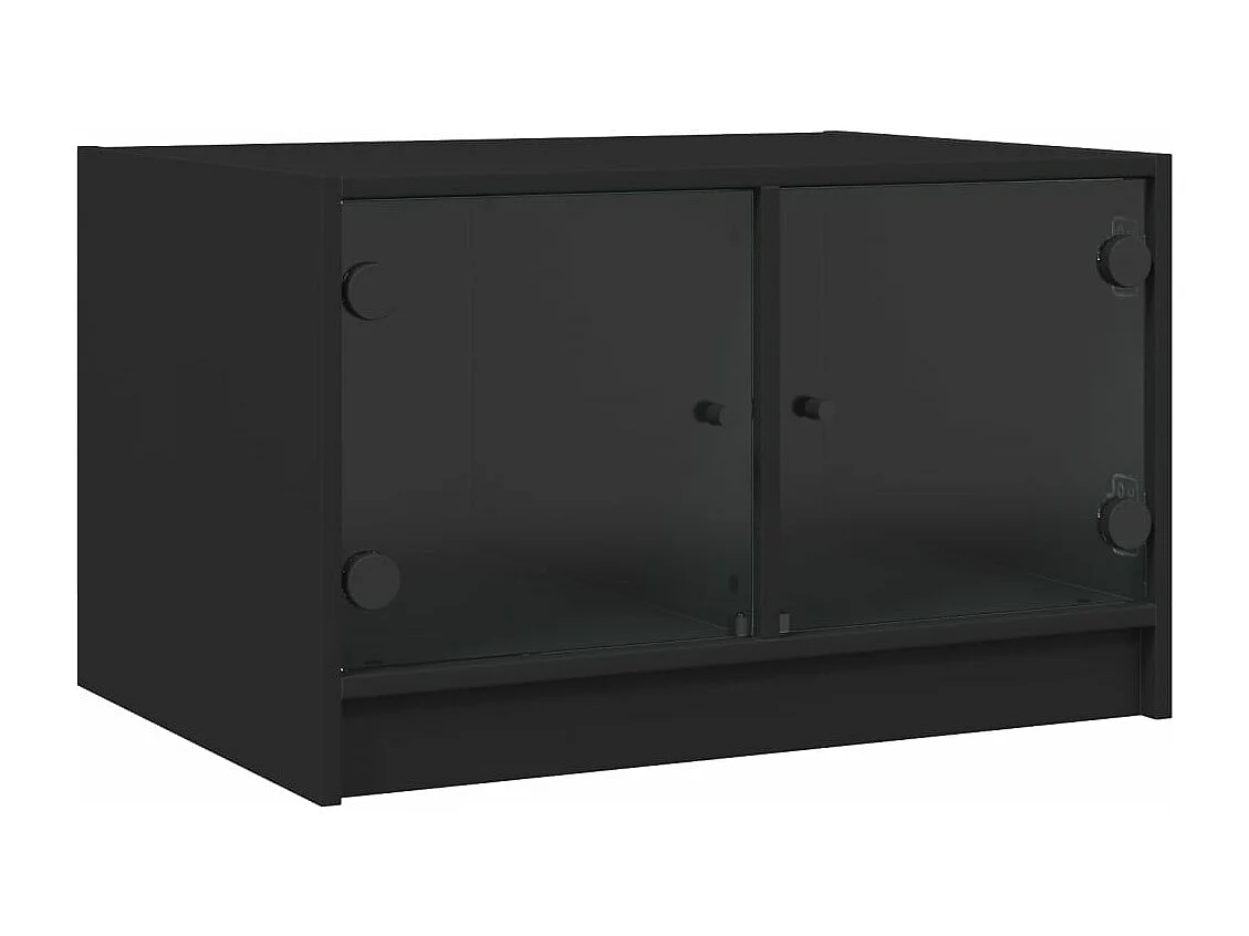 Couchtisch mit Glastüren Schwarz 68x50x42 cm