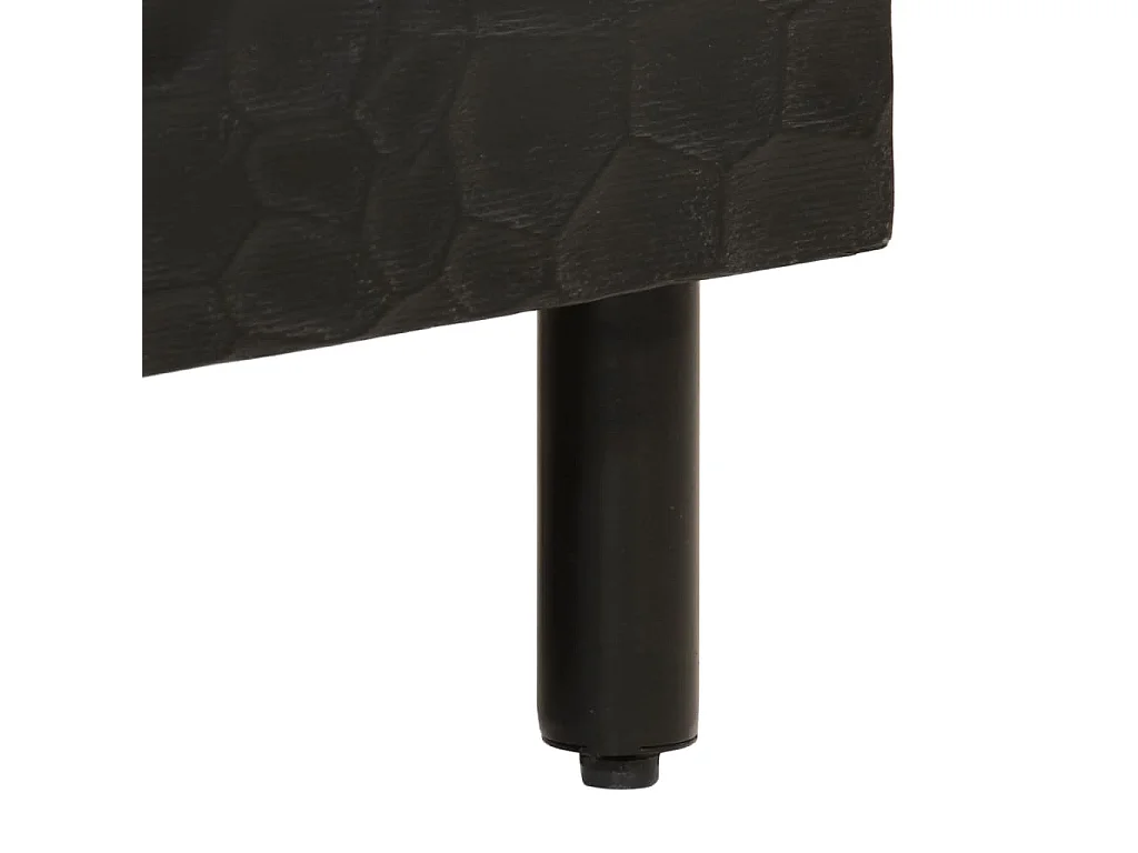 Table basse noir 80x54x40 cm bois massif de manguier