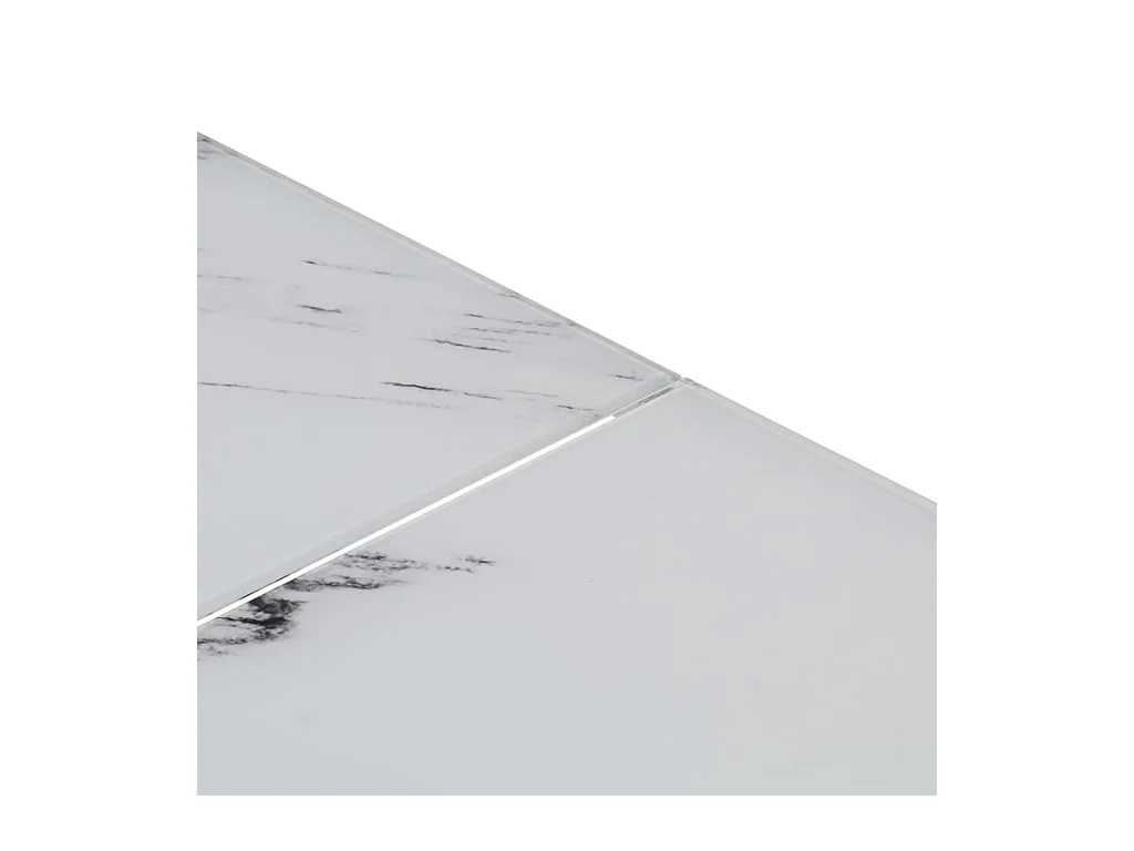 Table basse argenté acier inoxydable et verre trempé