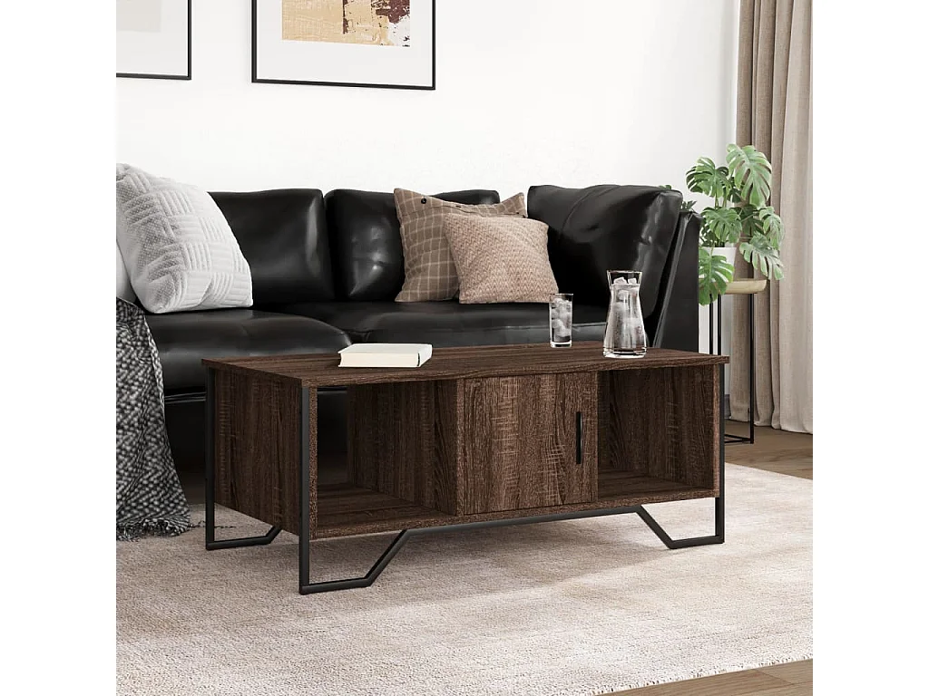 Table basse chêne marron 100x51x40 cm bois d'ingénierie