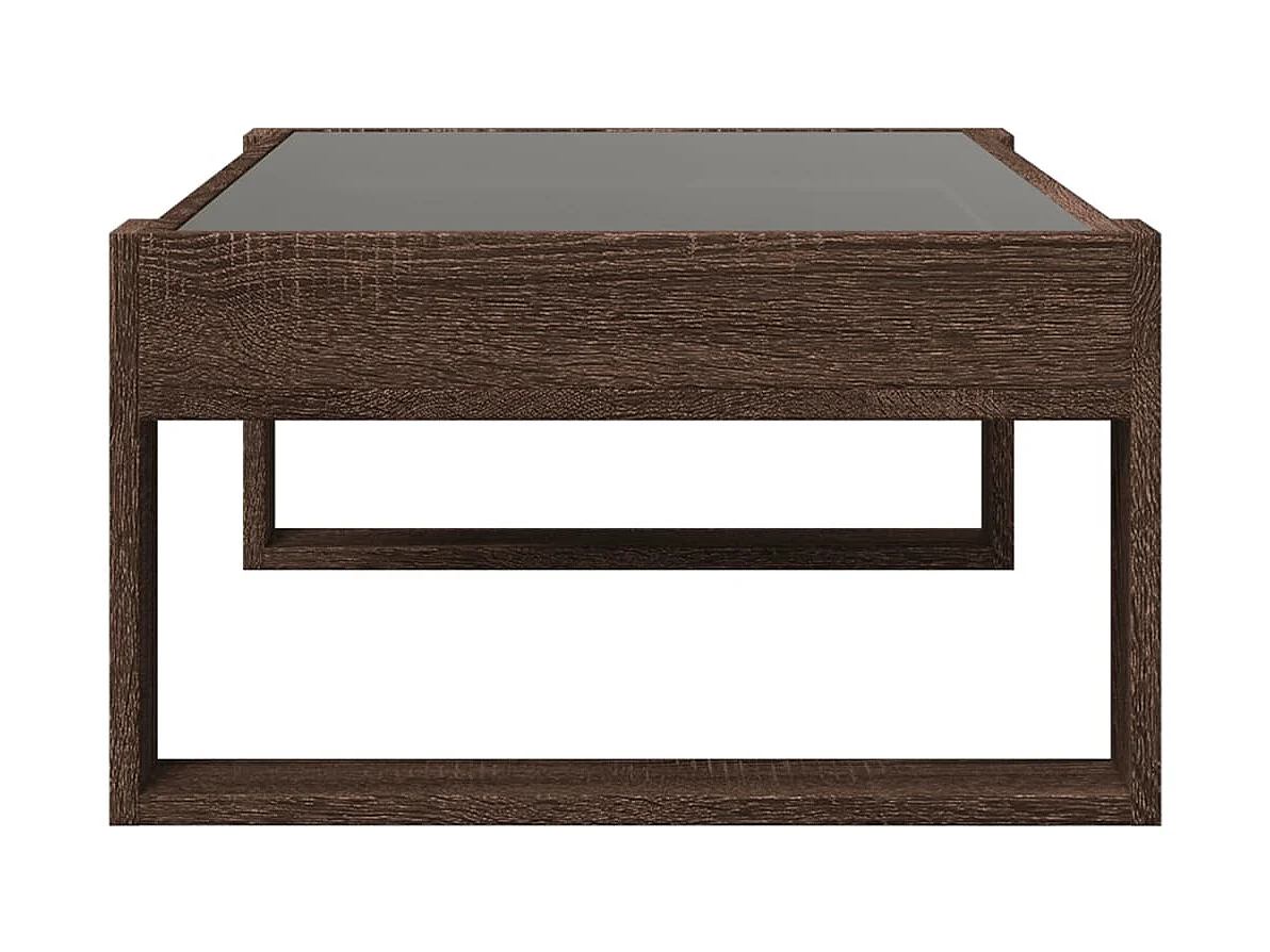 Tavolino da Salotto con LED Infinity Rovere Marrone 90x53x30 cm