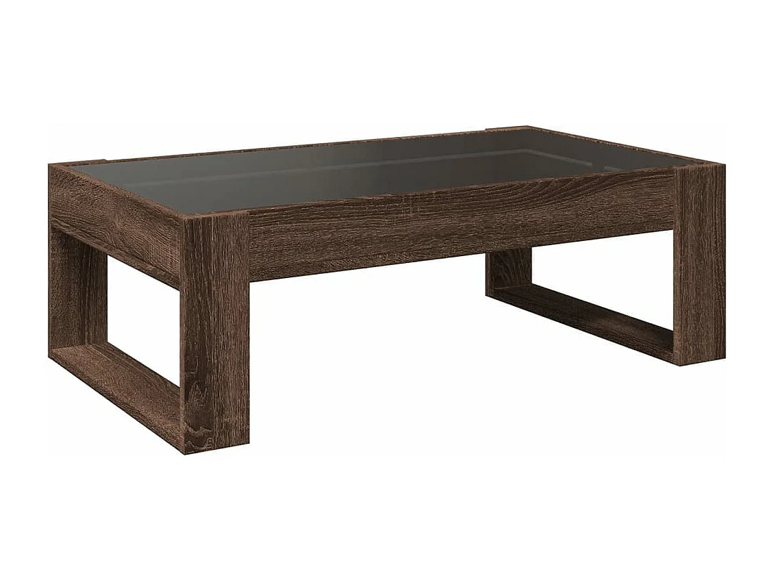 Table basse avec LED infini chêne marron 90x53x30 cm