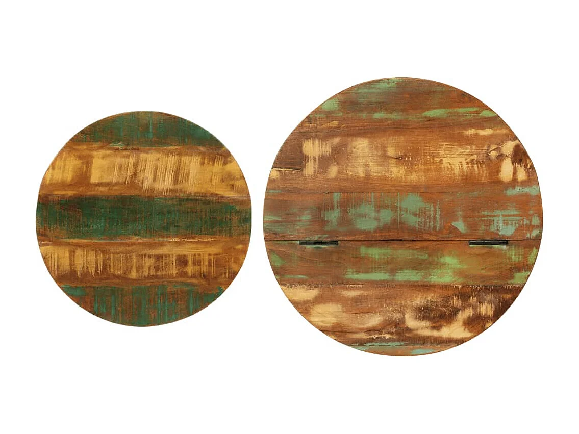 Juego de mesas de centro 2 piezas madera maciza reciclada