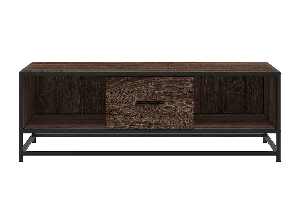 Table basse chêne marron 100x57x35cm bois d'ingénierie et métal