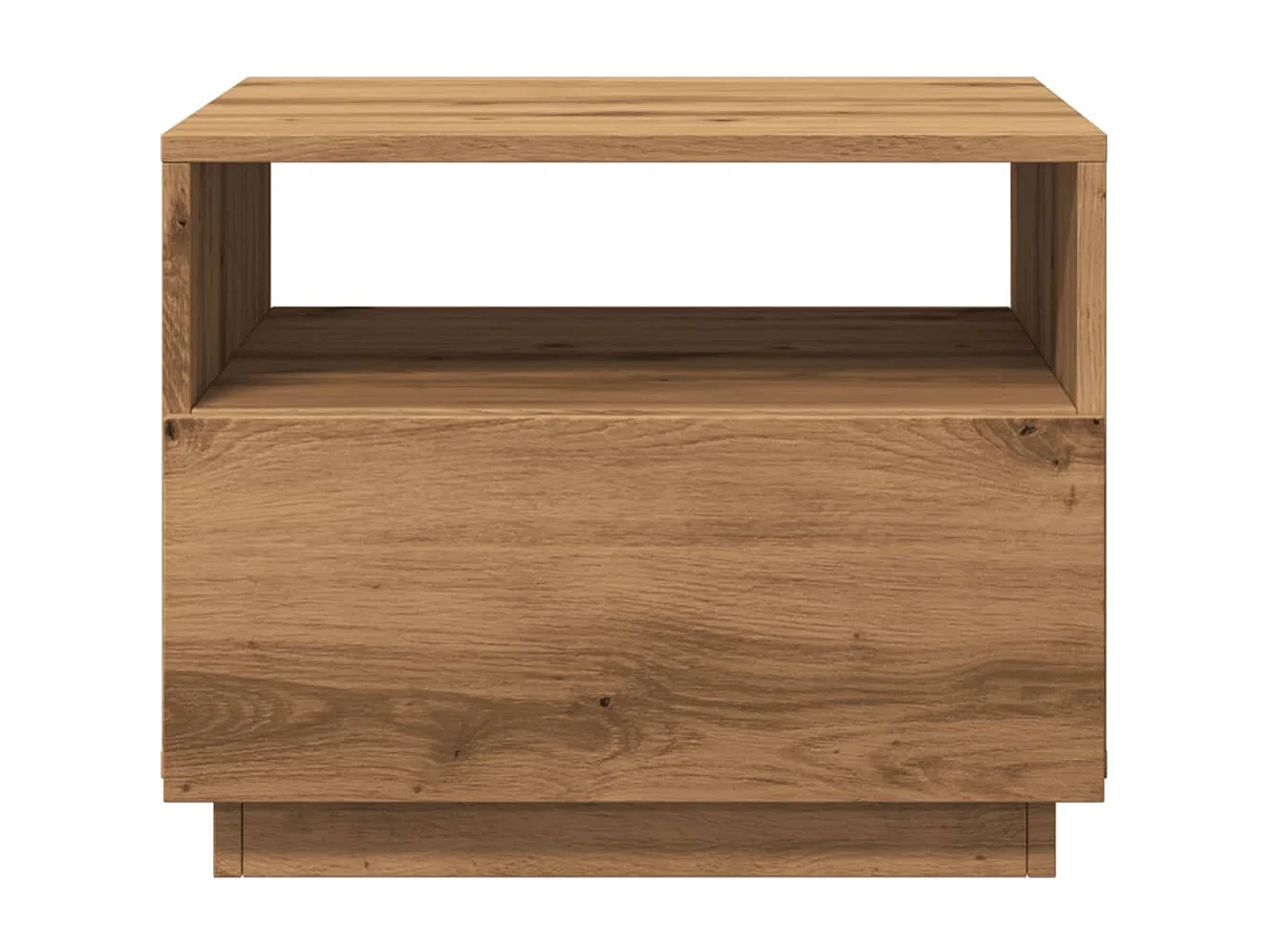 Tavolino da Salotto con Luci LED Rovere Artigianale 50x49x40 cm