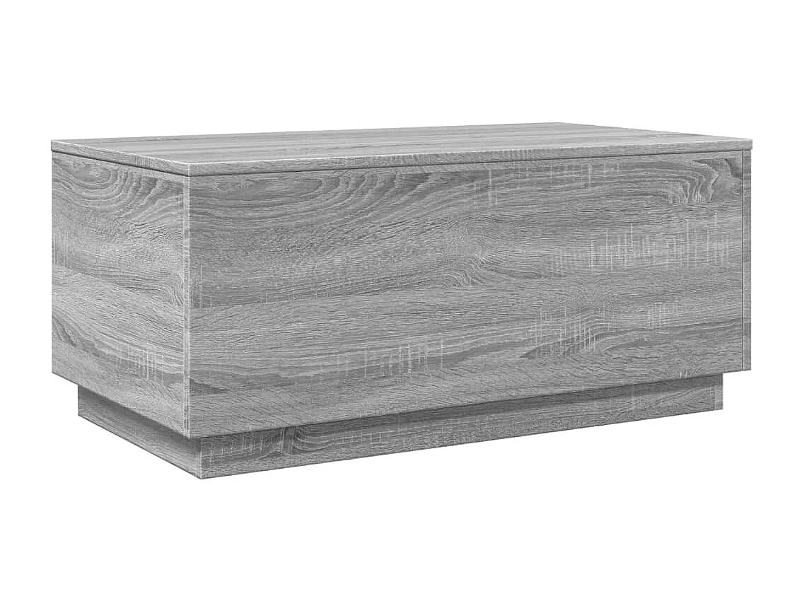 Tavolino da Soggiorno con Luci LED Grigio Sonoma 90x50x40 cm