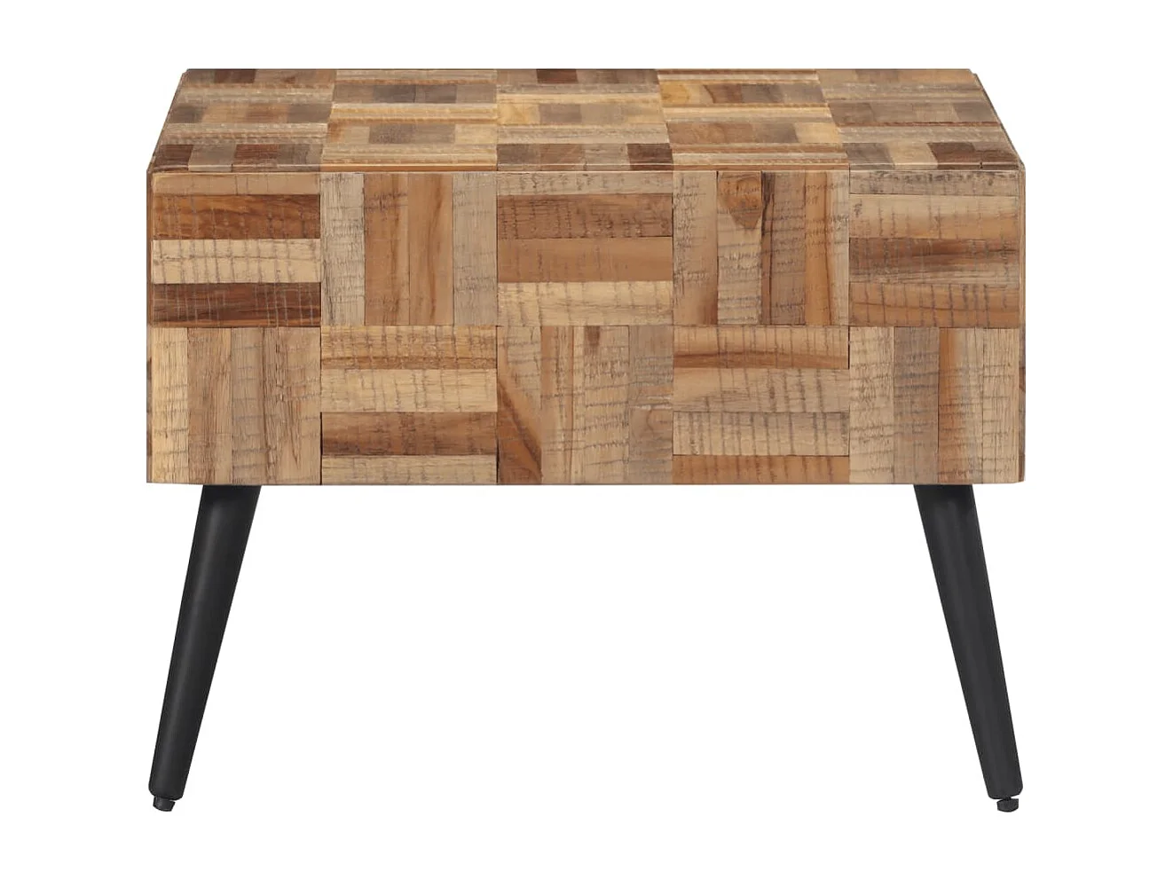 Mesa de centro 55x55x40 cm teca recuperada maciça cinzento