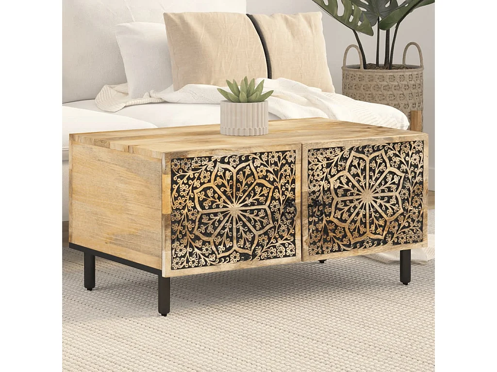 Table basse 80x50x40 cm bois de manguier massif