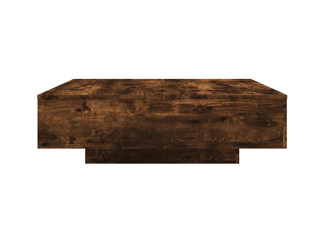 Table basse avec lumières LED chêne fumé 100x100x31 cm