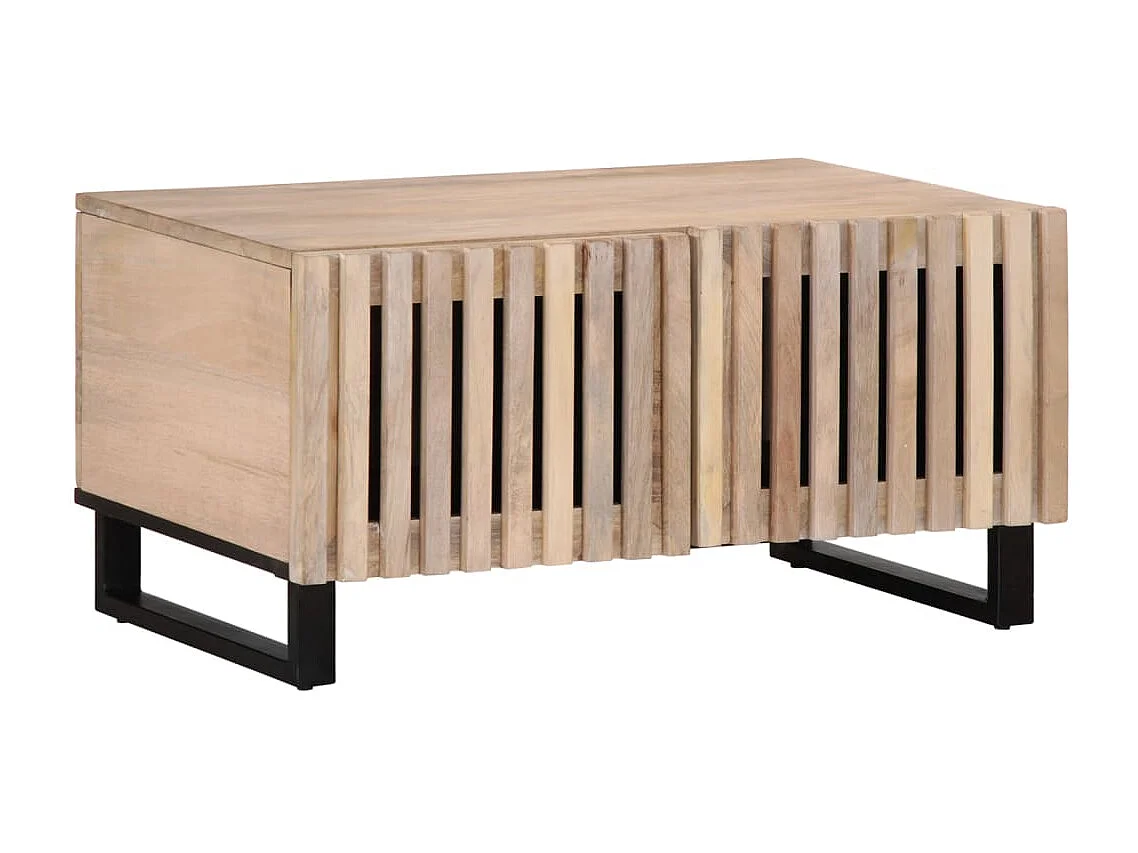 Mesa de centro 80x51x40 cm madeira de mangueira maciça branco