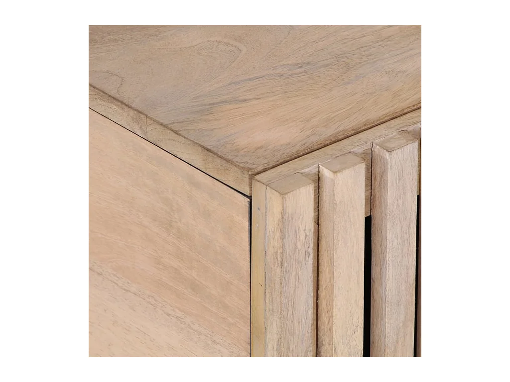 Table basse blanc 80x51x40 cm bois de manguier massif