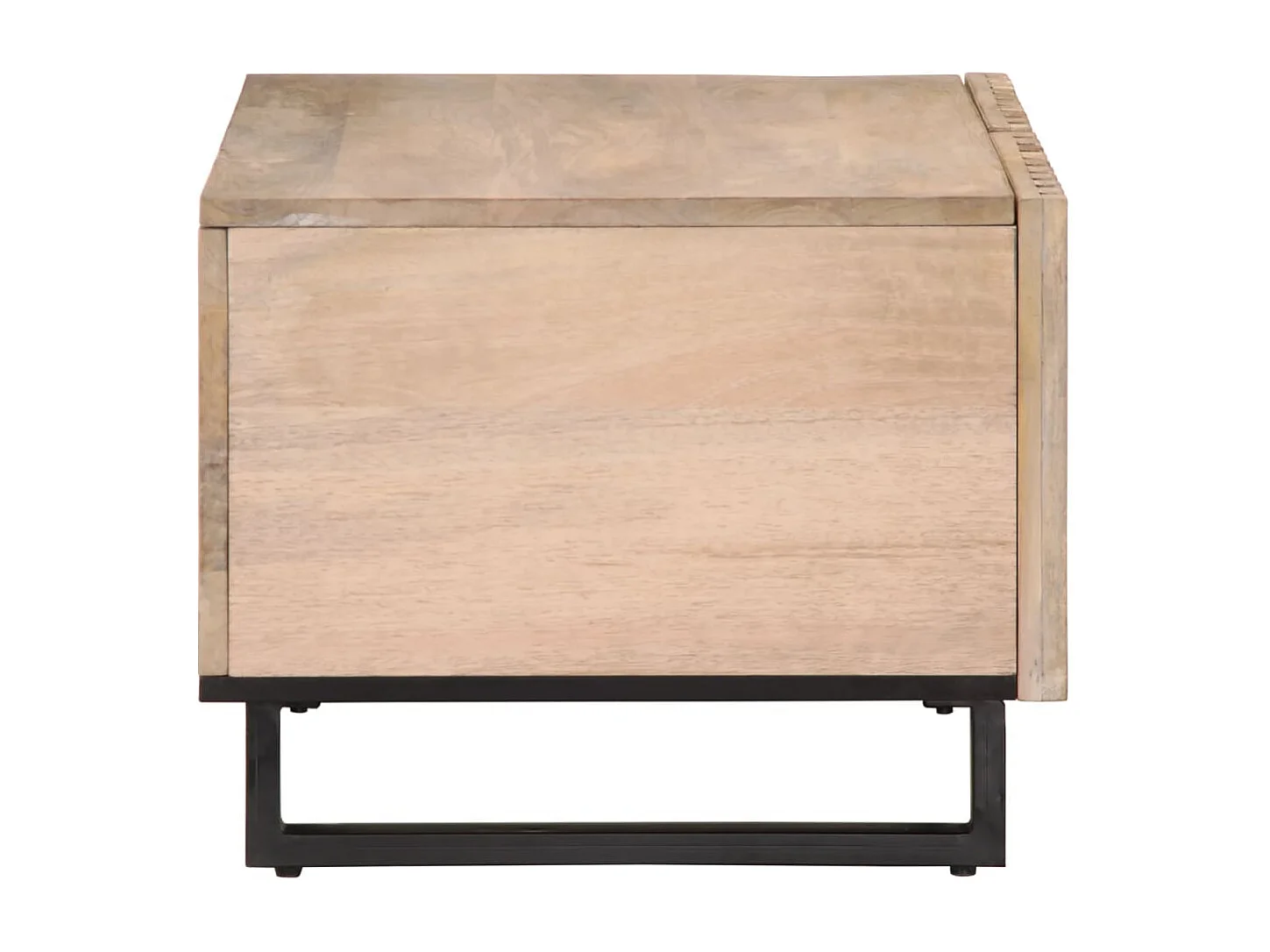 Table basse blanc 80x51x40 cm bois de manguier massif