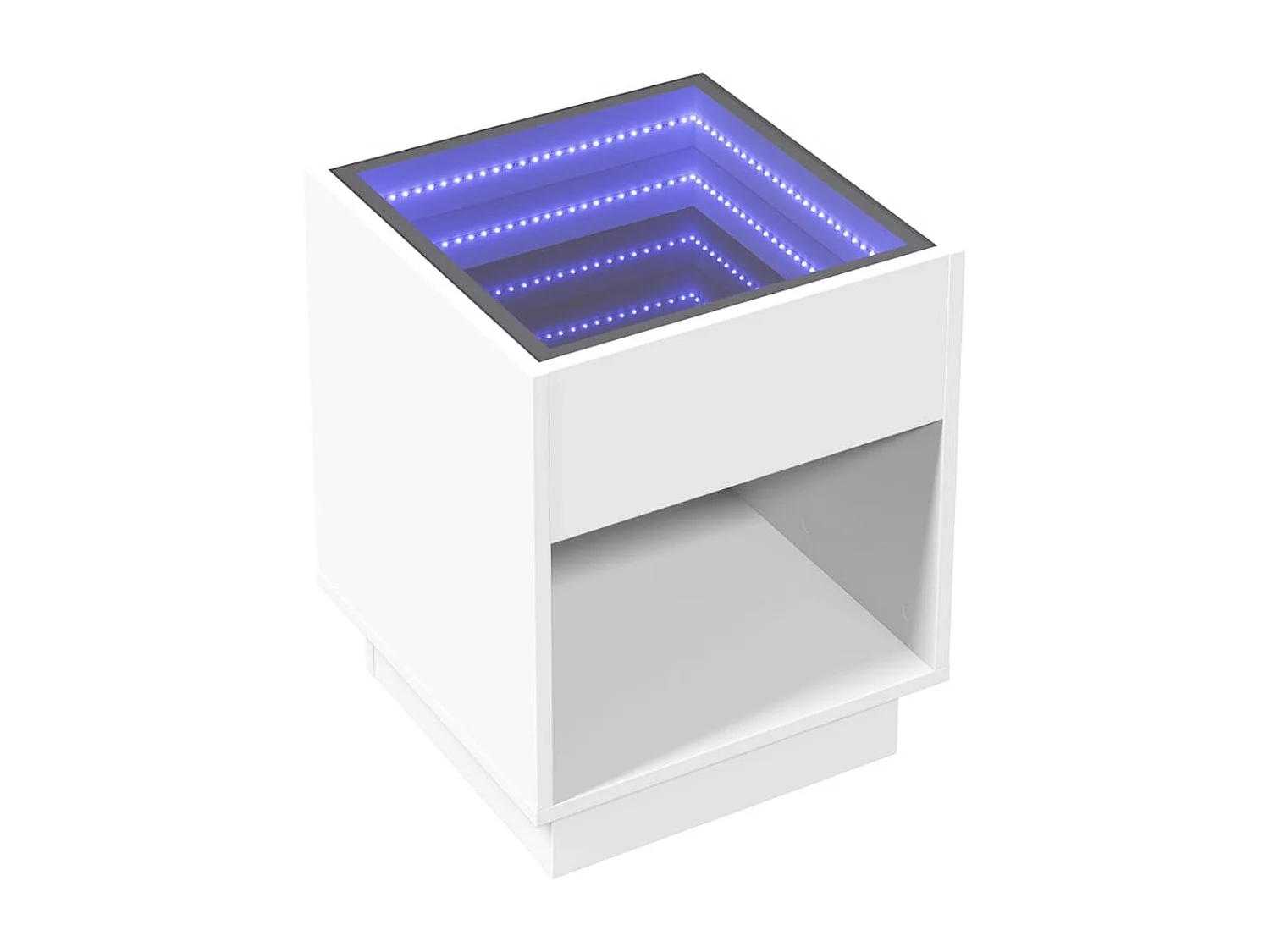Table basse avec LED infini blanc 40x40x50 cm