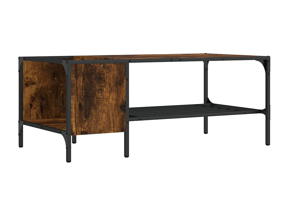 Table basse avec support chêne fumé 100x51x40cm bois ingénierie