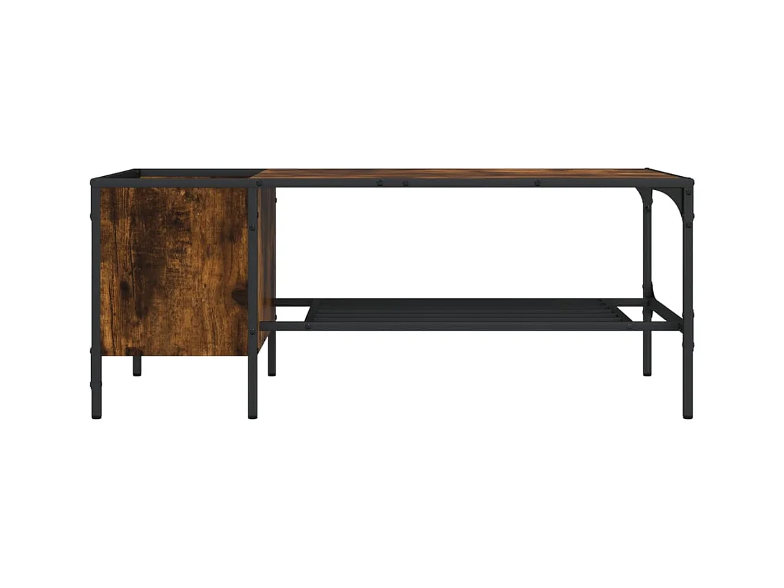 Table basse avec support chêne fumé 100x51x40cm bois ingénierie