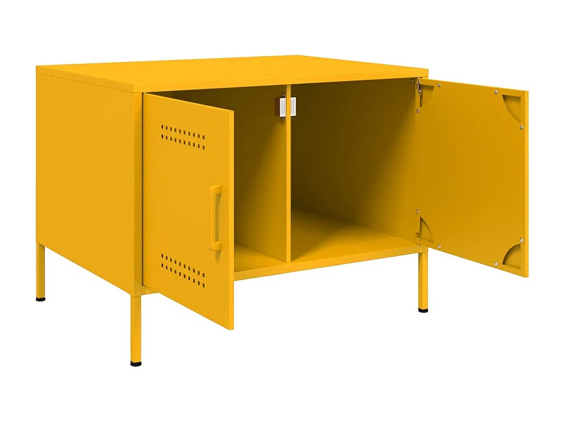 Mesa de centro acero amarillo mostaza 68x50x50,5 cm