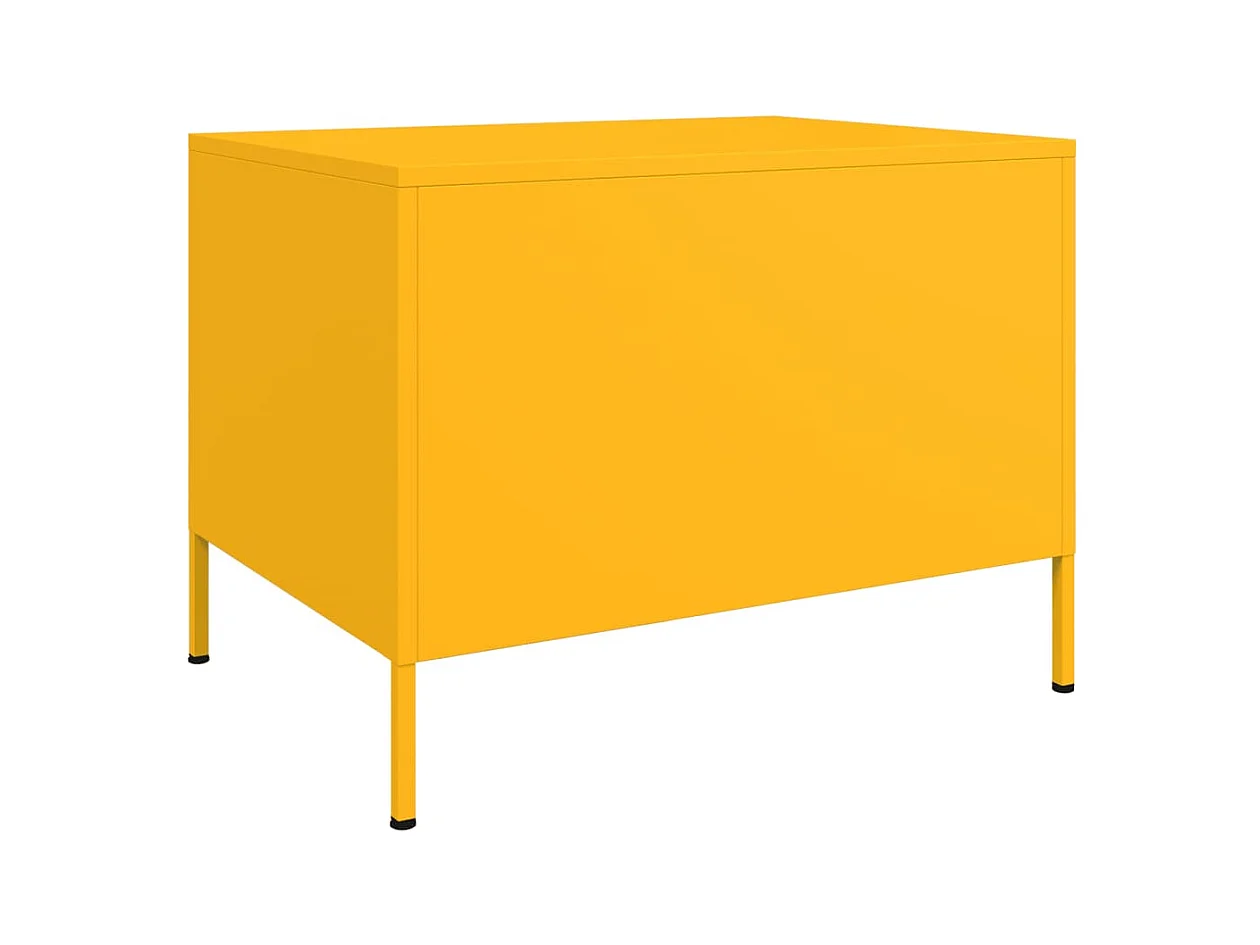 Table basse jaune moutarde 68x50x50,5 cm acier