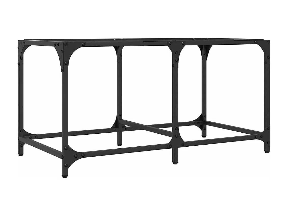 Table basse avec dessus en verre transparent 78,5x40x40cm acier