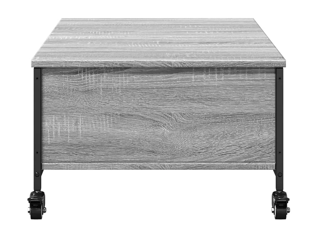 Table basse avec roulettes sonoma gris bois d'ingénierie