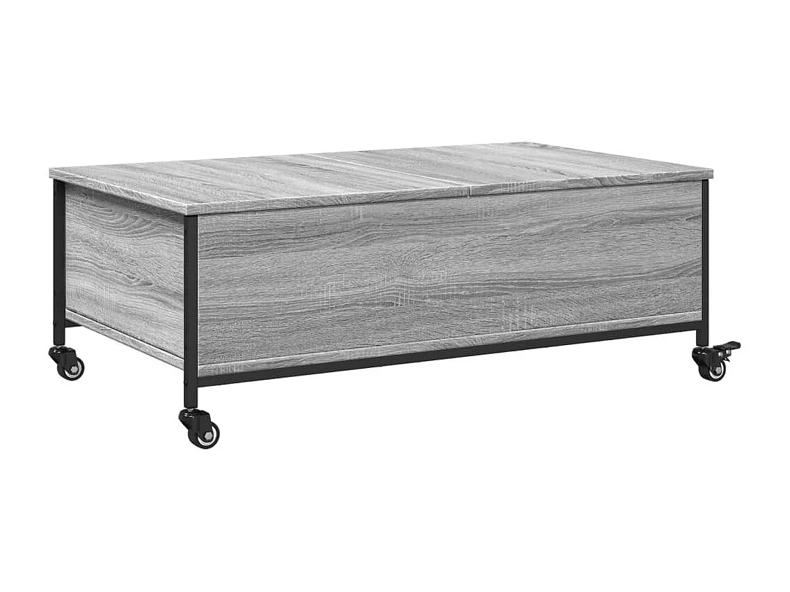 Table basse avec roulettes sonoma gris bois d'ingénierie