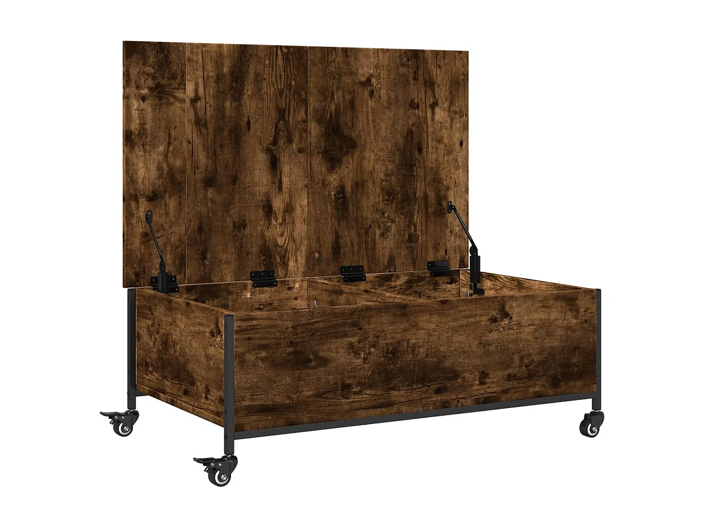 Couchtisch mit Rollen Räuchereiche 91x55x34 cm Holzwerkstoff