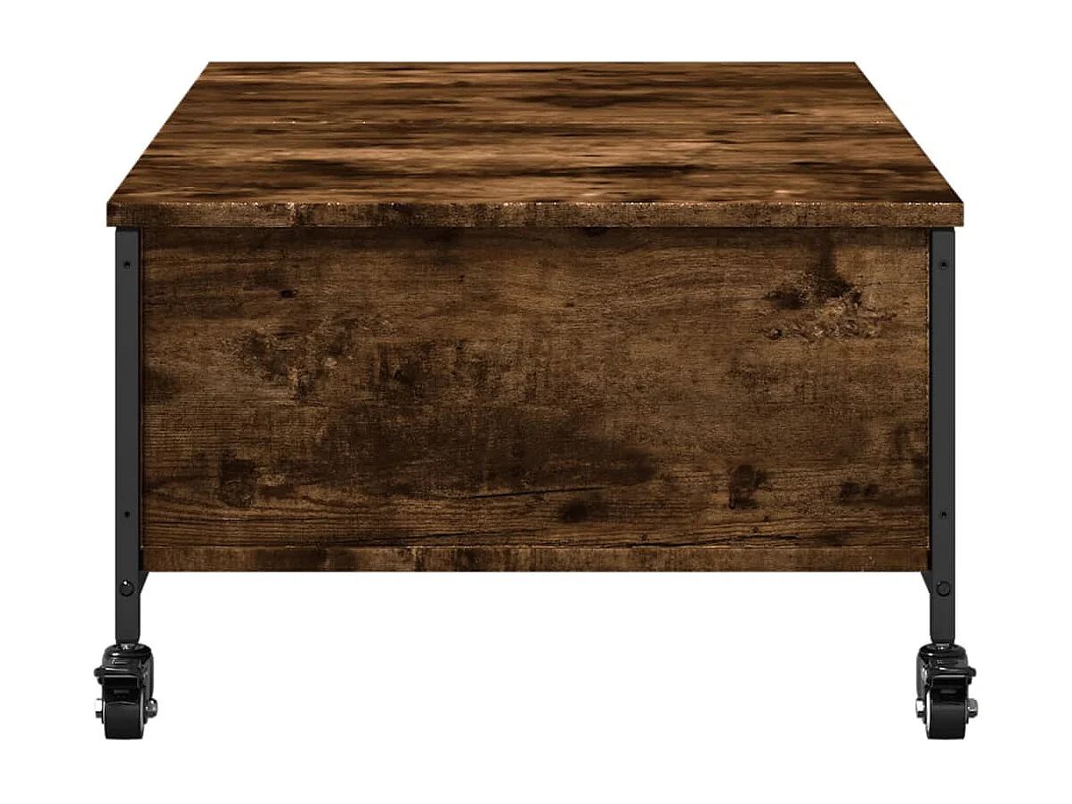 Couchtisch mit Rollen Räuchereiche 91x55x34 cm Holzwerkstoff