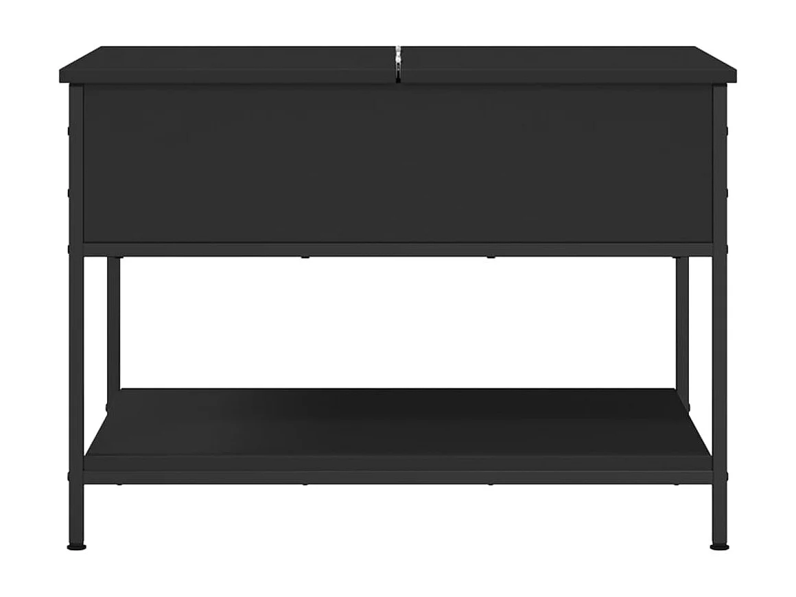 Table basse noir 70x50x50 cm bois d'ingénierie et métal