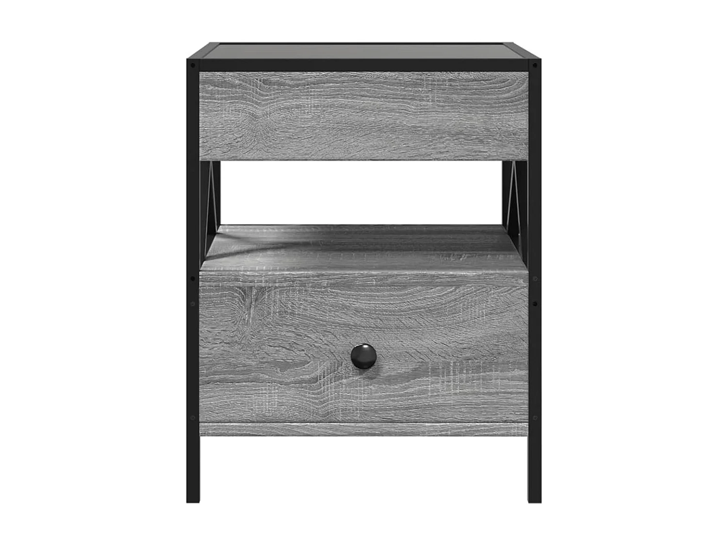 Table basse avec LED Infinity sonoma gris 40x40x51 cm
