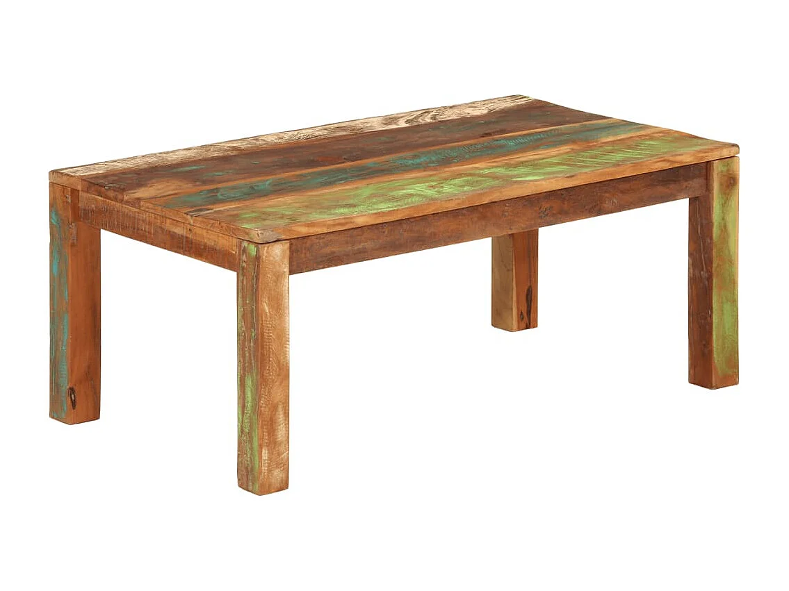 Tavolino da Salotto 100x55x40 cm in Legno Massello di Recupero