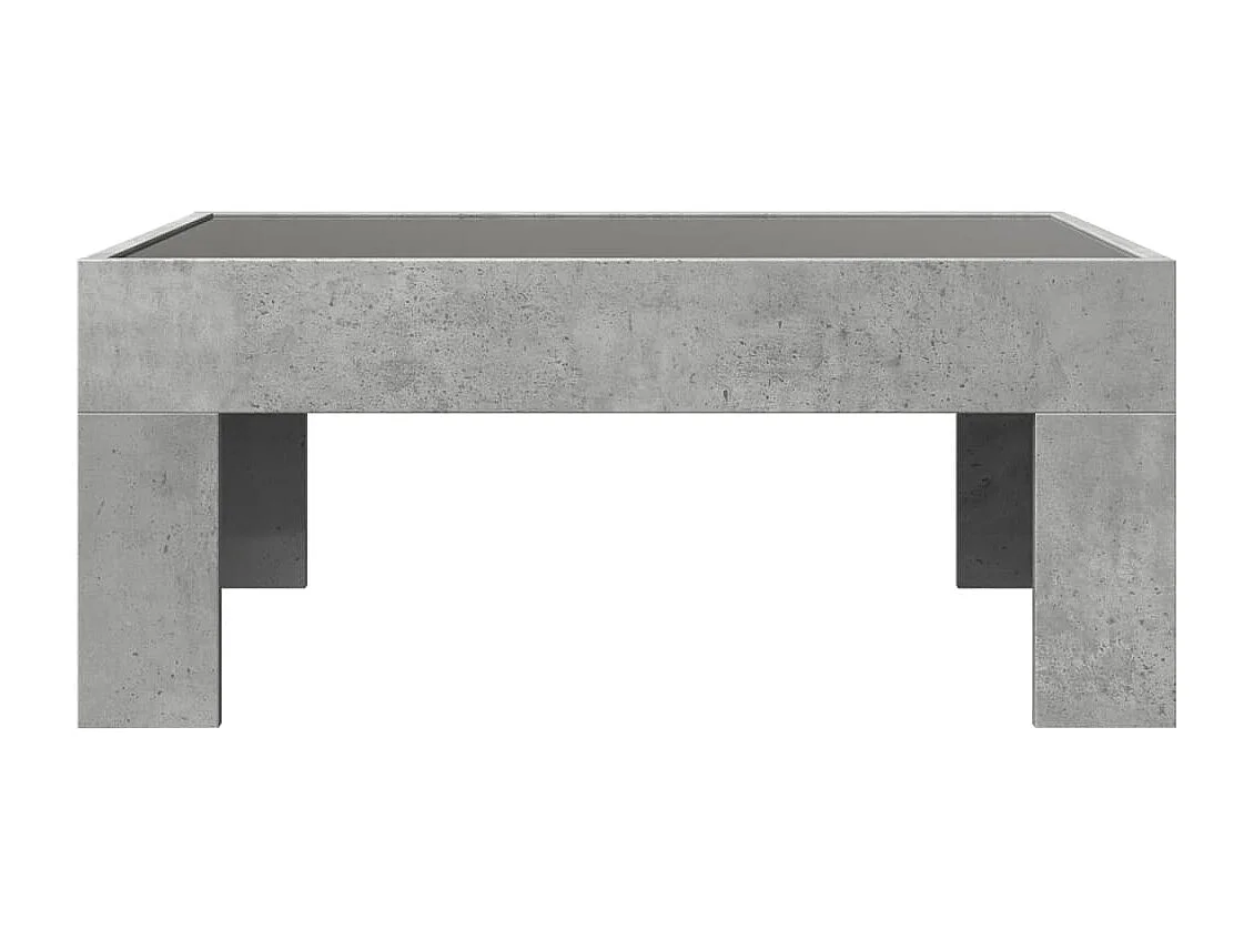 Tavolino da Salotto con LED Infinity Grigio Cemento 70x50x30 cm