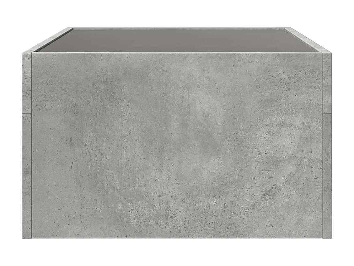 Tavolino da Salotto con LED Infinity Grigio Cemento 70x50x30 cm