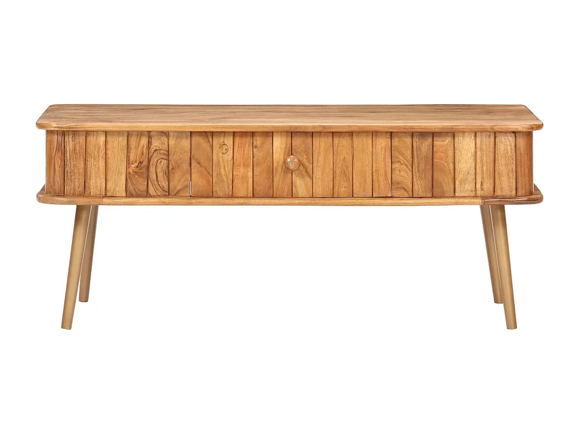 Tavolino da Salotto 100x50x40 cm in Legno Massello di Acacia