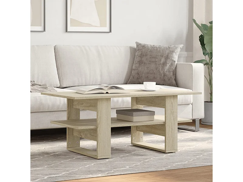 Mesa de centro madera de ingeniería roble Sonoma 102x55x42 cm