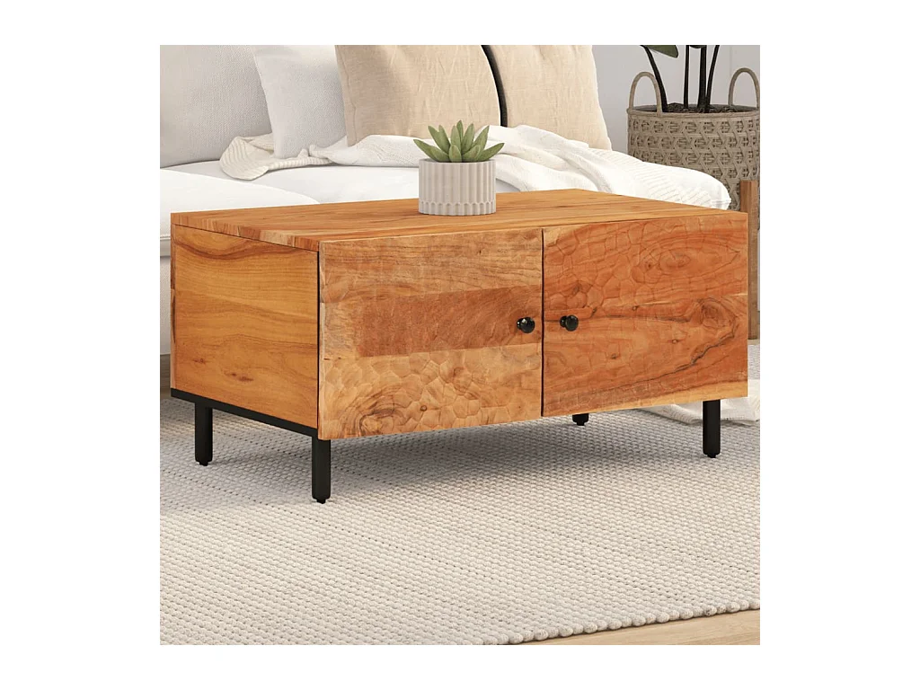 Tavolino da Salotto 80x50x40 cm Legno Massello di Acacia