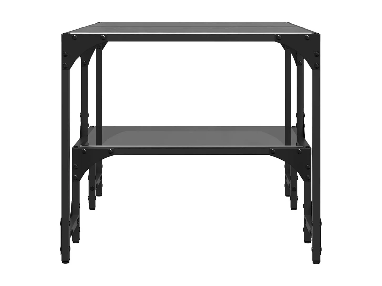 Mesa de centro superficie de vidrio acero negra 98,5x50x45 cm