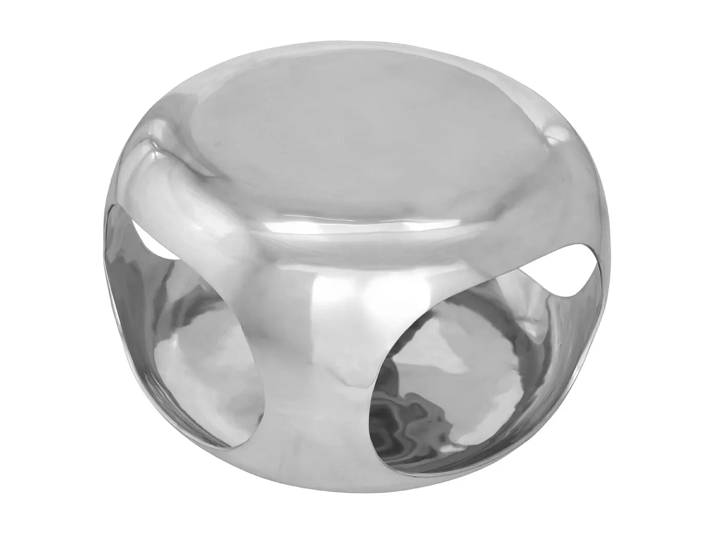 Tavolino da Salotto in Alluminio 50x50x30 cm Argento