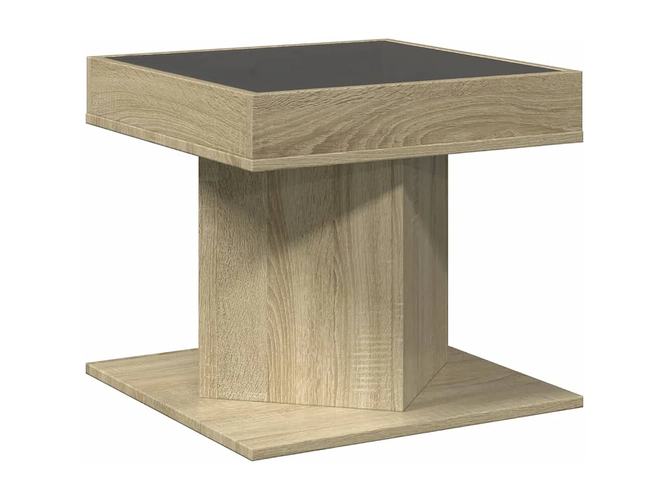 Mesa de centro c/ LEDs 50x50x45 madeira processada