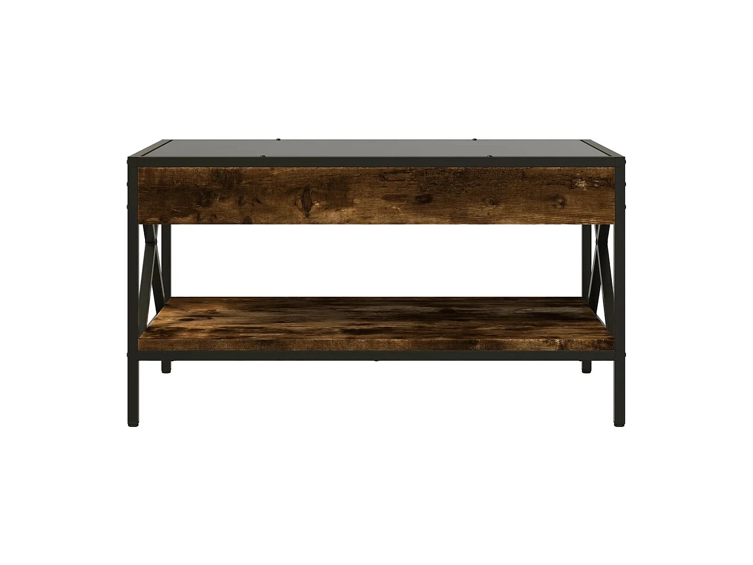 Mesa de centro luzes LED Infinity 70x50x38 cm carvalho fumado