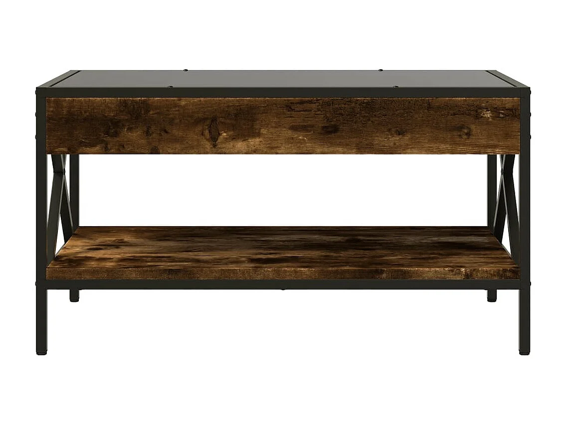 Mesa de centro luzes LED Infinity 70x50x38 cm carvalho fumado