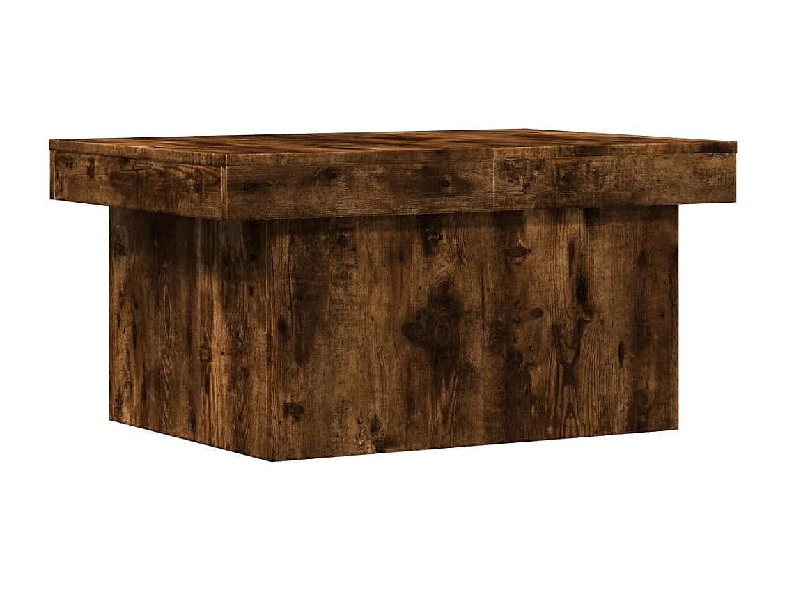 Table basse chêne fumé 80x55x40 cm bois d'ingénierie
