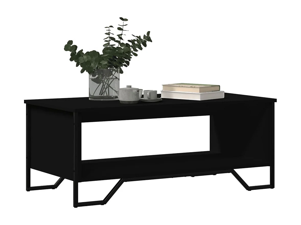 Tavolino da Salotto Nero 100x51x40 cm in Legno Multistrato