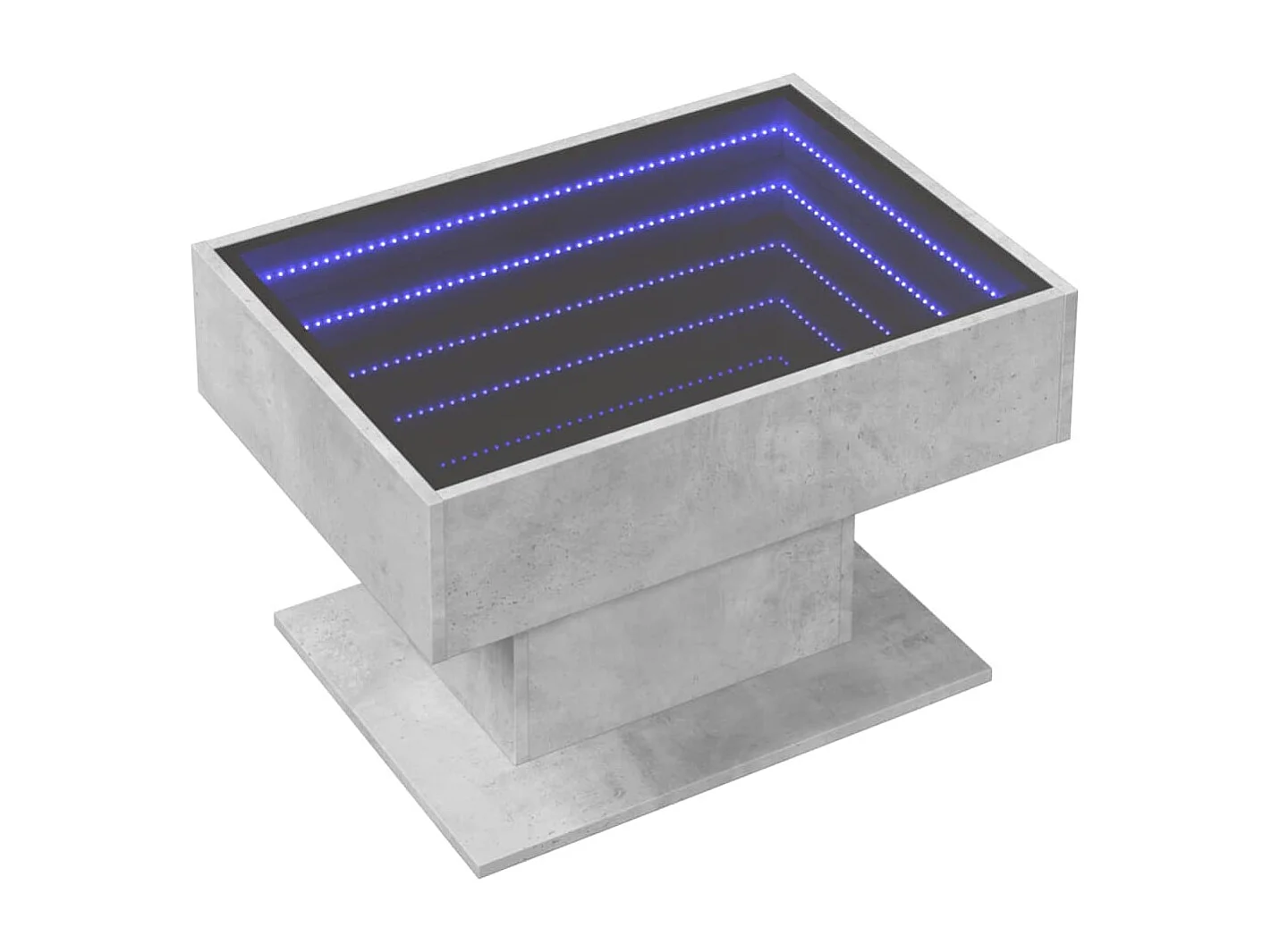 Tavolino Salotto con LED Grigio Cemento 70x50x45 cm Multistrato