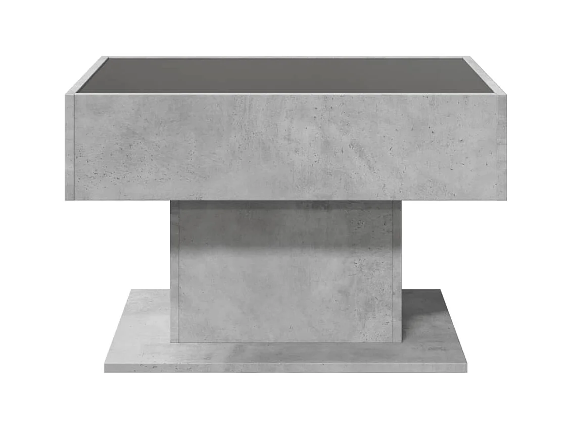 Tavolino Salotto con LED Grigio Cemento 70x50x45 cm Multistrato