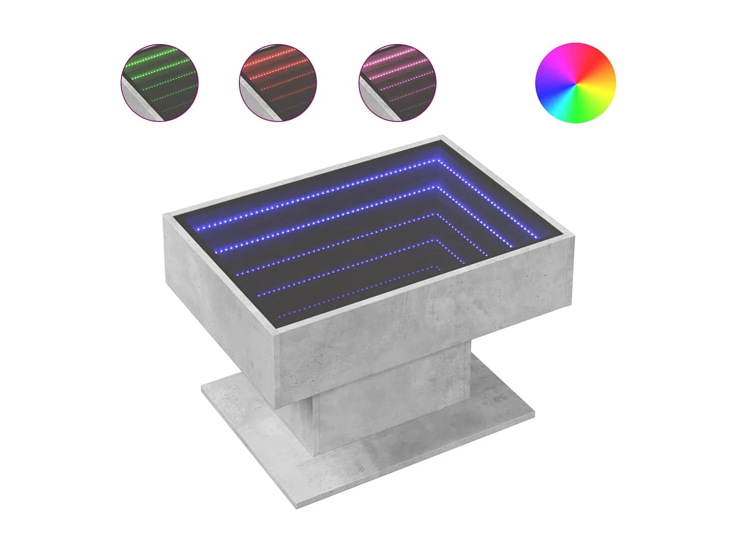 Mesa de centro c/ LEDs 70x50x45 cm derivados de madeira
